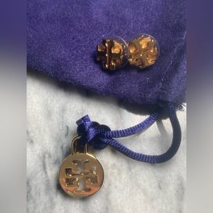 Tory Burch logo earrings